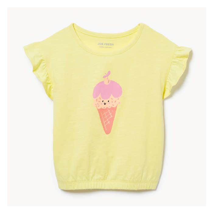 Petites Filles T-shirt à ourlet élastique pour petites filles